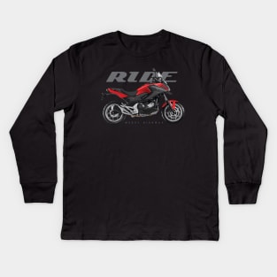 Ride nc red black Kids Long Sleeve T-Shirt